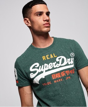 Superdry Vintage Logo Tri Férfi Pólók Kék/Fehér | QLIHK5194